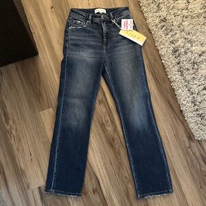 Risen Dark Blue Straight Leg Jeans